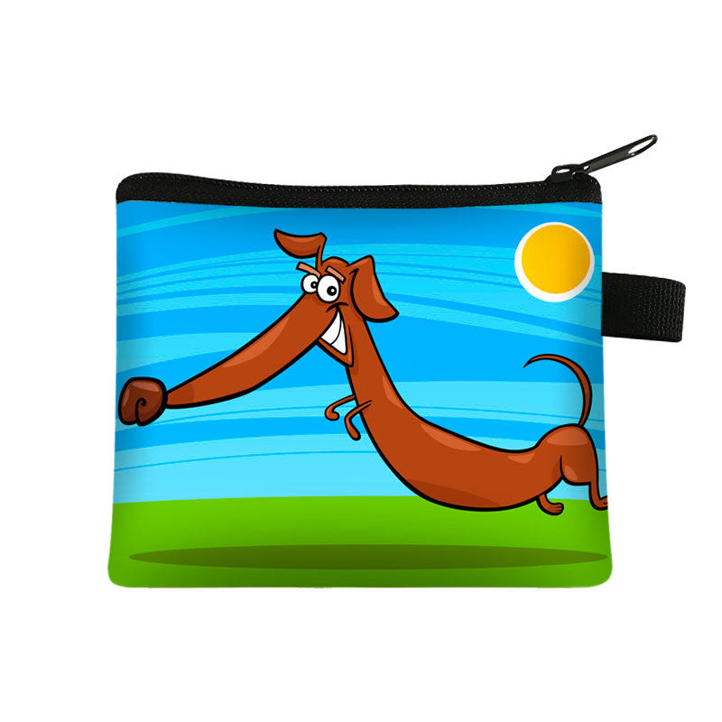 Wholesale Polyester Cartoon Animal Hound Dog Kids Coin Purse
